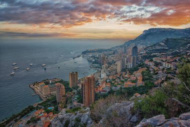 The Principality of Monaco on the French Riviera clipart