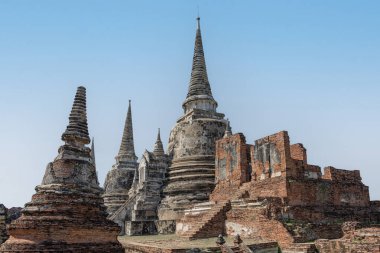 Ancient ruins and Temple in Ayutthaya City, Thailand clipart