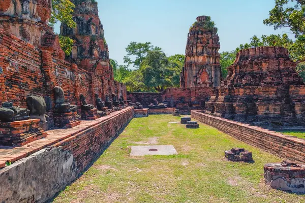 Starověké Ruiny Chrám Ayutthaya City Thajsko Royalty Free Stock Obrázky