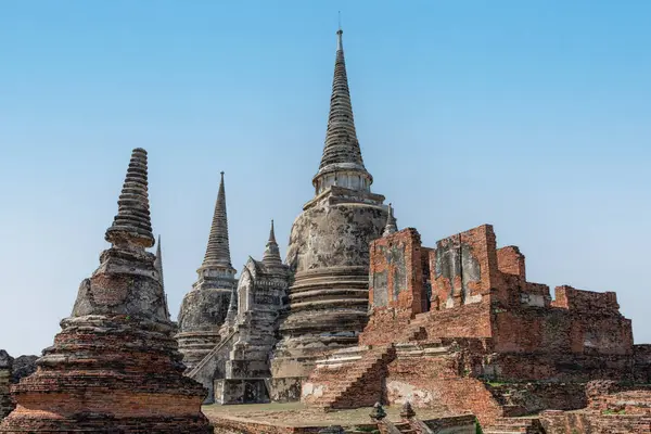 Starověké Ruiny Chrám Ayutthaya City Thajsko Stock Fotografie