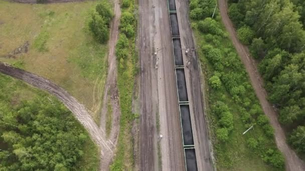 Tren Cargado Carbón Exportación Carbón Tren Carga Viaja Tren Tren — Vídeos de Stock