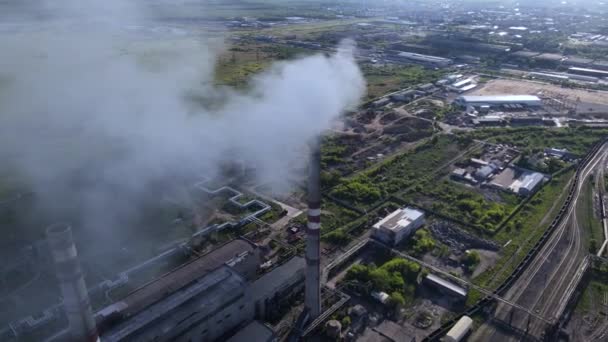Викиди Вуглекислого Газу Атмосферу Вугілля Електростанціях Дим Від Димоходу Електростанції — стокове відео