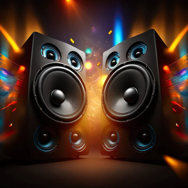 Stereo Speaker Disco Light Background Fotos de stock libres de derechos