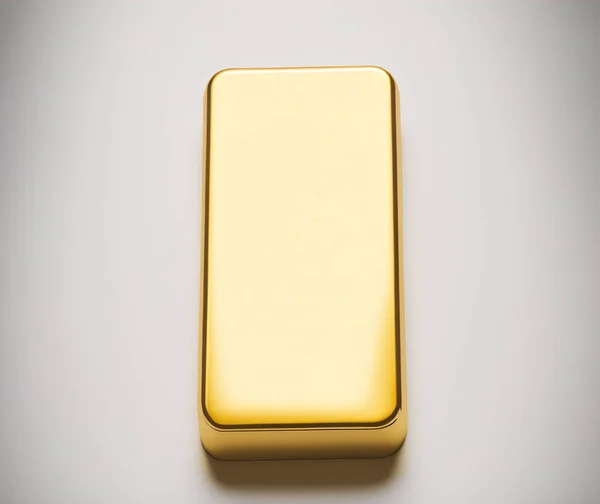 Gold Ingot Isolated White Background — Stock Photo, Image