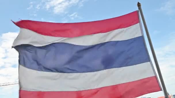 Bandiera Thailandia Soffiando Dal Vento — Video Stock