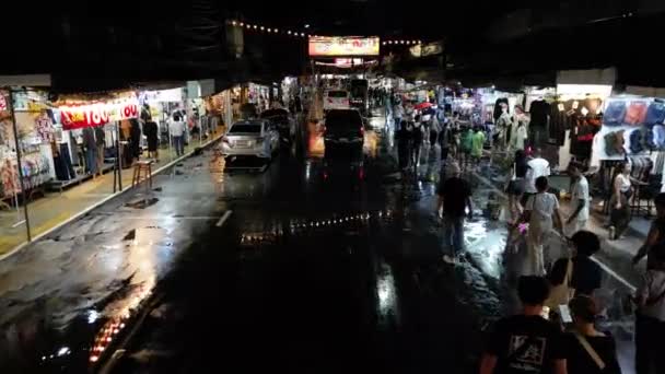 Bangkok Tailandia Noviembre 2023 Una Multitud Personas Caminando Por Noche — Vídeos de Stock