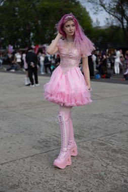 Bükreş, Romanya - 27 Nisan 2025: Doğu Avrupa Comic Con 'da Cosplayers. Çizgi roman, film, TV dizisi, bilim kurgu ve fantezi, oyun, Japon kültürü, Anime, Manga, tahta oyunları, kart oyunları ve son olarak da teknoloji oyunlarını seviyorlar..