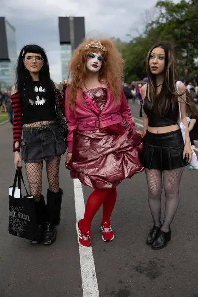 Bükreş, Romanya - 27 Nisan 2025: Doğu Avrupa Comic Con 'da Cosplayers. Çizgi roman, film, TV dizisi, bilim kurgu ve fantezi, oyun, Japon kültürü, Anime, Manga, tahta oyunları, kart oyunları ve son olarak da teknoloji oyunlarını seviyorlar..