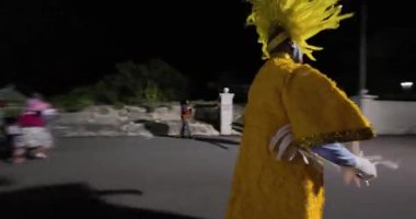 George Town, Exuma, Bahamalar - 4 Ocak 2025: Junkanoo, İngiliz sömürgelerinde Afrika köleliği döneminde yapılmış ve 1700 'lere dayandığı söylenen bir festivaldir.