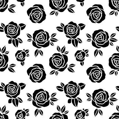 Çiçeksiz desenli siyah güller.