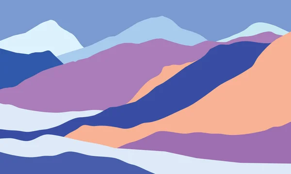 Montañas Colores Olas Multicolores Coloridas Formas Abstractas Vidrio Fondo Moderno — Vector de stock