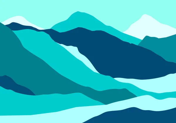 Montañas Colores Olas Translúcidas Formas Vidrio Abstracto Multicolor Fondo Moderno — Vector de stock