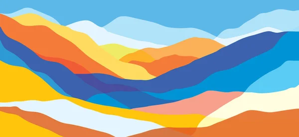 Renkli Dağlar Şeffaf Dalgalar Çok Renkli Soyut Cam Şekilleri Modern — Stok Vektör