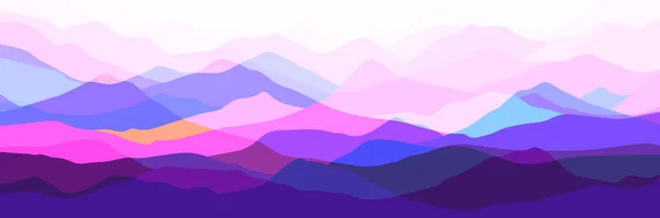 Montagne Multicolore Onde Silhouette Forme Astratte Colore Sfondo Moderno Disegno — Vettoriale Stock