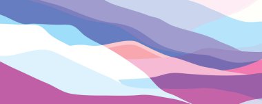 Çoklu renk dağları, siluet dalgaları, soyut renk şekilleri, modern arkaplan, vektör tasarımı