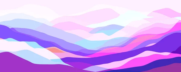 Montagnes Multicolores Ondes Silhouette Formes Abstraites Couleurs Fond Moderne Design — Image vectorielle