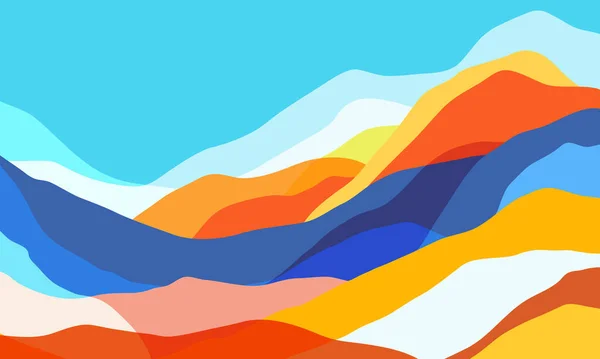 Montagne Colore Onde Traslucide Forme Vetro Astratto Multicolore Sfondo Moderno — Vettoriale Stock