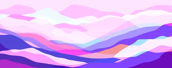 Montagne Multicolore Onde Silhouette Forme Astratte Colore Sfondo Moderno Disegno — Vettoriale Stock