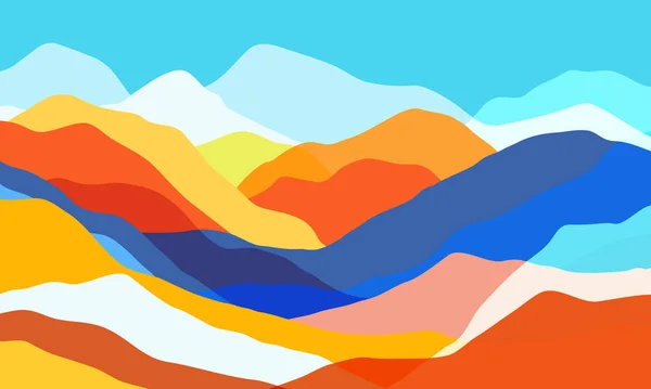 Montagne Colore Onde Traslucide Forme Vetro Astratto Multicolore Sfondo Moderno — Vettoriale Stock
