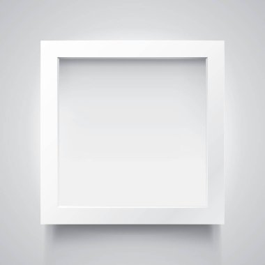 Işık arka planda gerçekçi boş çerçeve, yaratıcı projeniz için kenarlık, projeniz için maket. Vektör tasarımı