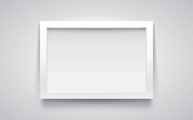 Işık arka planda gerçekçi boş çerçeve, yaratıcı projeniz için kenarlık, projeniz için maket. Vektör tasarımı