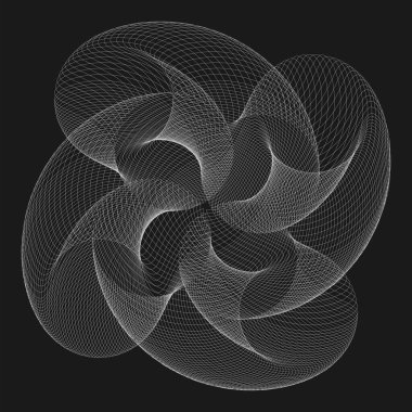 Abstract guilloche shape on black background for you projects. Vector design art