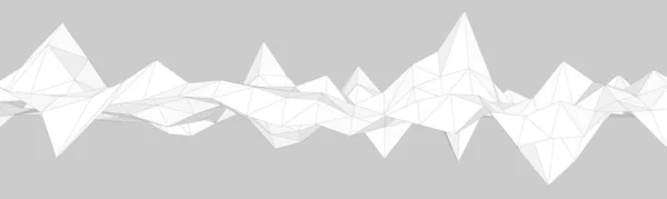 アブストラクトライトグレー山岳風景背景 3Dメッシュ 低ポリモデリング ホワイトクリスタル ベクトルデザイン — ストックベクタ