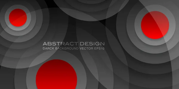 Cercles Concentriques Avec Ombres Fond Sombre Abstrait Rouge Centre Des — Image vectorielle