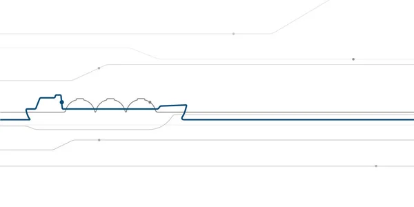 Морской Транспорт Корабли Очертаниях Абстрактная Иллюстрация Вашему Проекту Векторное Искусство — стоковый вектор