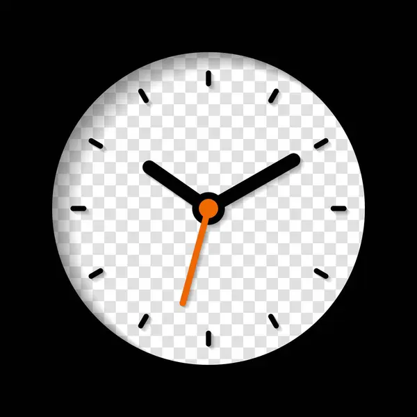 Klockikonen Platt Stil Timer Transparent Bakgrund Business Watch Vector Designelement — Stock vektor