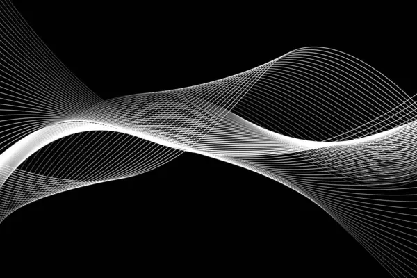Fond Noir Blanc Vagues Lignes Papier Peint Abstrait Art Conception — Image vectorielle