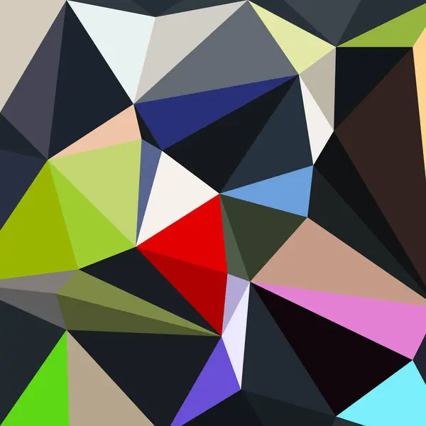 三角形の多色の背景 カラークリスタル 低多角形のモザイク 創造的な折り紙の形 ベクターの設計 — ストックベクタ