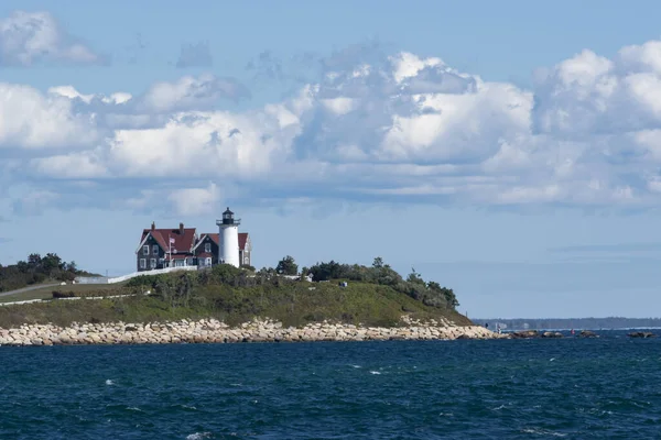 Nobska Point lighthouse located at Nantucket Sound, and Vineyard Sound in Woods Hole, Massachusetts