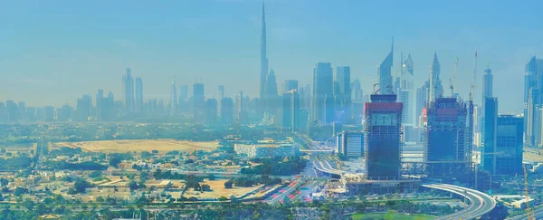 Dubai Uae March 2020 Силуети Висотних Веж Burj Khalifa Jumeirah — стокове фото