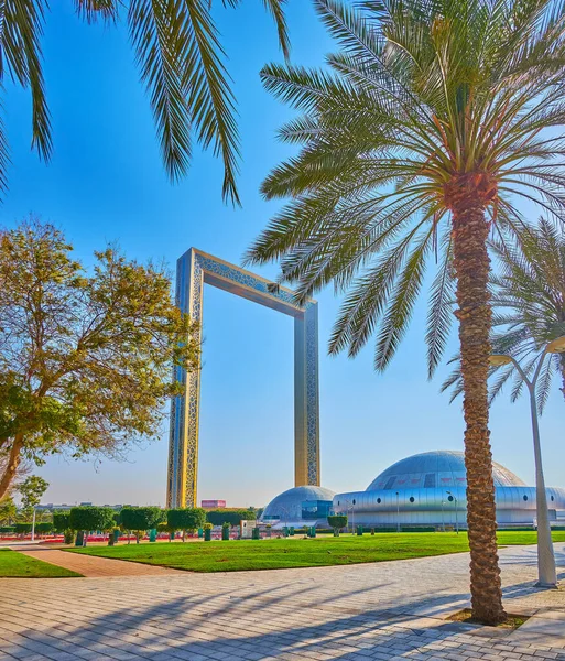Dubai Vae Maart 2020 Weelderige Palmen Van Zabeel Park Met — Stockfoto