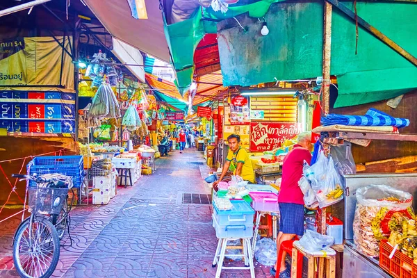 Bangkok Tailandia Abril 2019 Callejón Cubierto Del Mercado Sampeng Lane — Foto de Stock