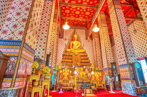 Bangkok Thailand April 2019 Altaar Met Gouden Beeld Van Lord — Stockfoto