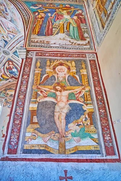 Ascona Svizzera Marzo 2022 Interno Affrescato Della Chiesa Santa Maria — Foto Stock