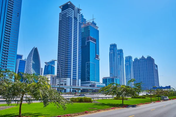 Dubai Eae Március 2020 Business Bay Kerület Modern Tornyokkal Sheikh — Stock Fotó