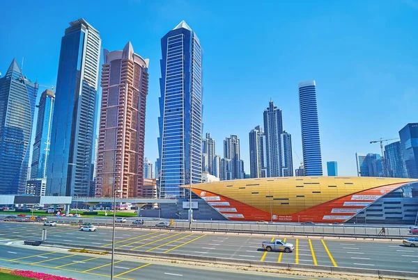 Dubai Emirati Arabi Uniti Marzo 2020 Veduta Sheikh Zayed Road — Foto Stock