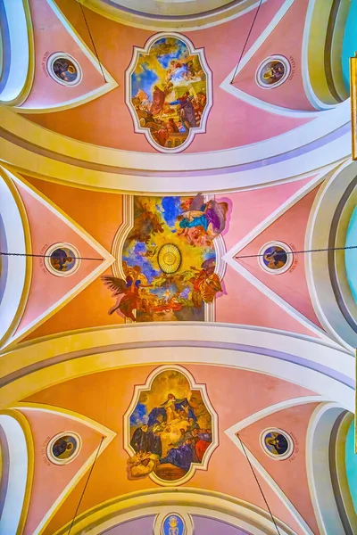 Будапест Хангария Марта 2022 Года Свод Церкви Анны Бельвароса Красочными — стоковое фото