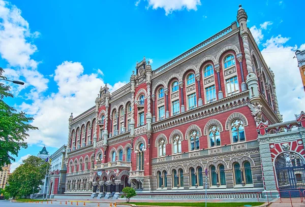 Instytutska Straße Lypky Mit Prächtigem Gebäude Der Nationalbank Der Ukraine — Stockfoto