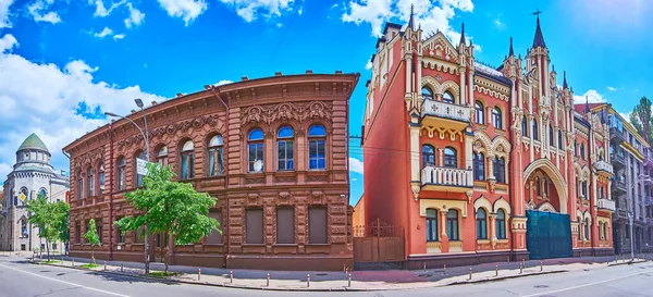 Panorama Historic Mansions Schovkovkovkovychna Street Arabic House Chocolate House Gingerbread — стоковое фото