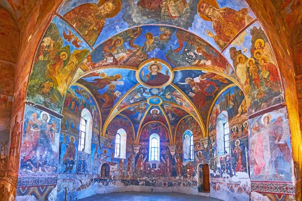 Quiiv Ucrânia Maio 2021 Panorama Colorido Interior Afrescado Igreja Salvador — Fotografia de Stock