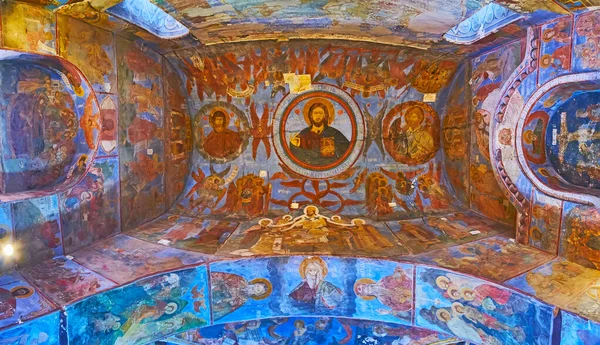 Kyiv Ukraine May 2021 Panorama Preserved Frescoed Vault Medieval Church — Stock Photo, Image