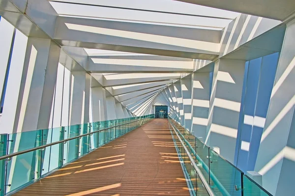 Walk down and enjoy the unique construction of Water Canal Footbridge, Dubai, UAE