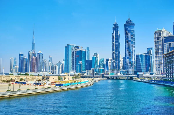 Dubai Emiratos Árabes Unidos Marzo 2020 Disfrute Vista Los Rascacielos — Foto de Stock