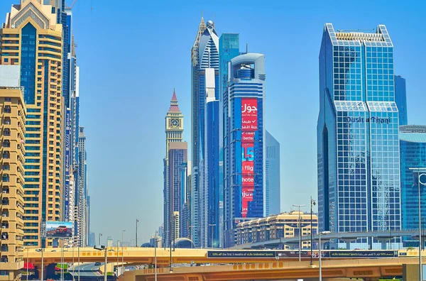 Dubai Emiratos Árabes Unidos Marzo 2020 Horizonte Del Centro Con — Foto de Stock