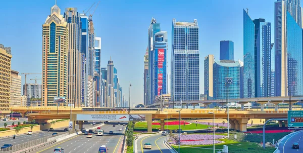 Dubai Emirados Árabes Unidos Março 2020 Panorama Com Sheikh Zayed — Fotografia de Stock