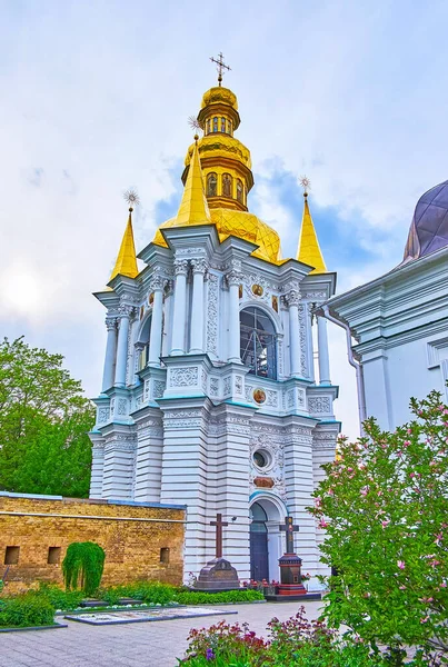 Malebná Ukrajinská Barokní Zvonice Kostela Narození Narození Kyjeva Pechersk Lavra — Stock fotografie